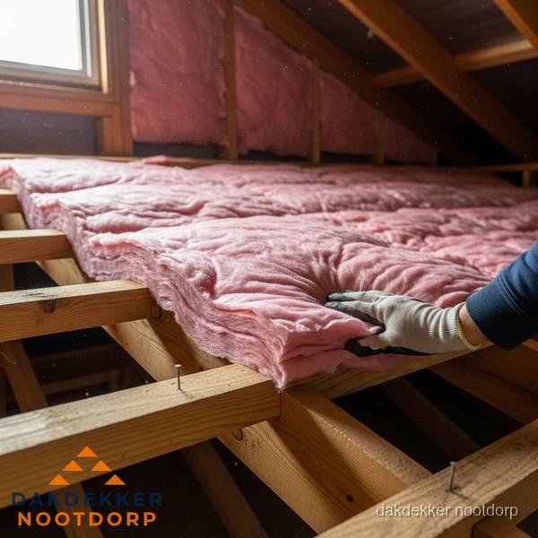 Dakisolatie met glaswol op zolder in Nootdorp Dakisolatie met glaswol op zolder in Nootdorp