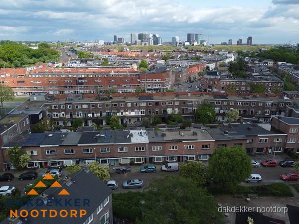 Luchtfoto van daken in woonwijk Nootdorp Luchtfoto van daken in woonwijk Nootdorp