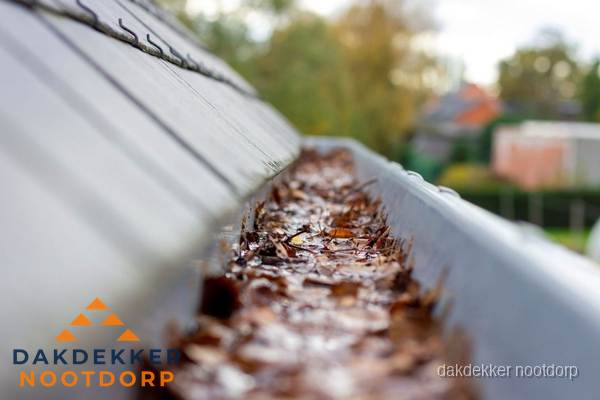 Verstopte dakgoot met bladeren schoonmaken in Nootdorp Verstopte dakgoot met bladeren schoonmaken in Nootdorp