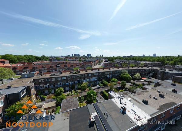 Luchtfoto van daken en dakgoten in Nootdorp